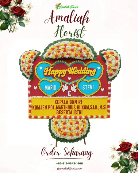 Papan Bunga Pernikahan Praya